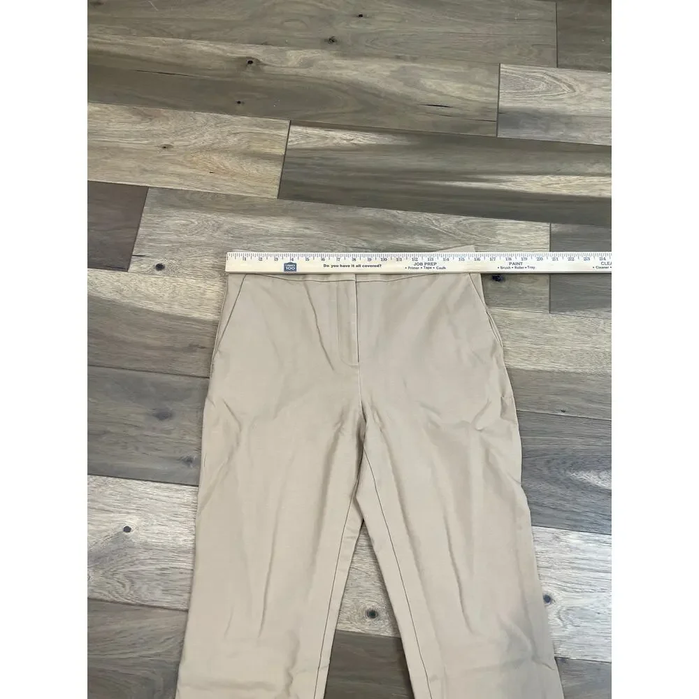 Ann Taylor Cuffed Ankle Pants Size 8 Cotton Blend Classic Cropped Camel